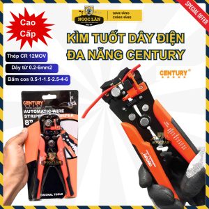Kìm tuốt dây điện tự động đa năng CENTURY 0.2-6mm2 bấm cote