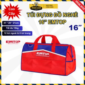 Túi đựng đồ nghề EMTOP 16 inch, tải trọng 15kg, mã ETBG18161