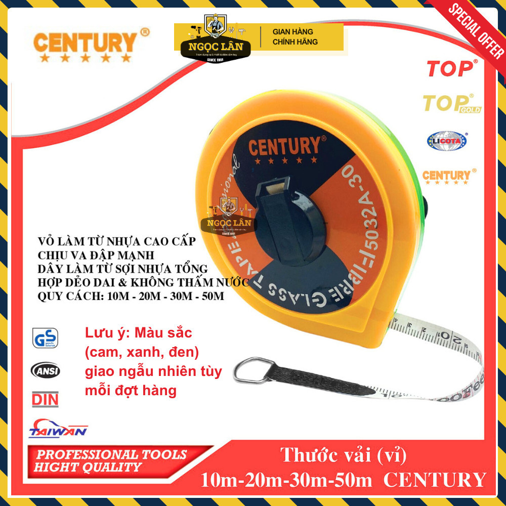 Thước Vải Cuộn Century 10-50m Đo Xây Dựng, Đất Đai - Ảnh 2
