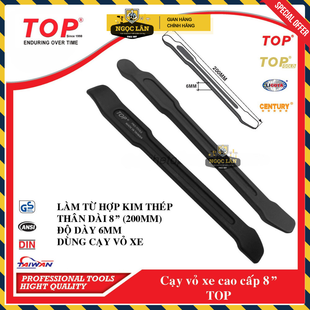Cây nạy vỏ lốp xe TOP thép đen 8", 11", 21" Chính hãng - Ảnh 2
