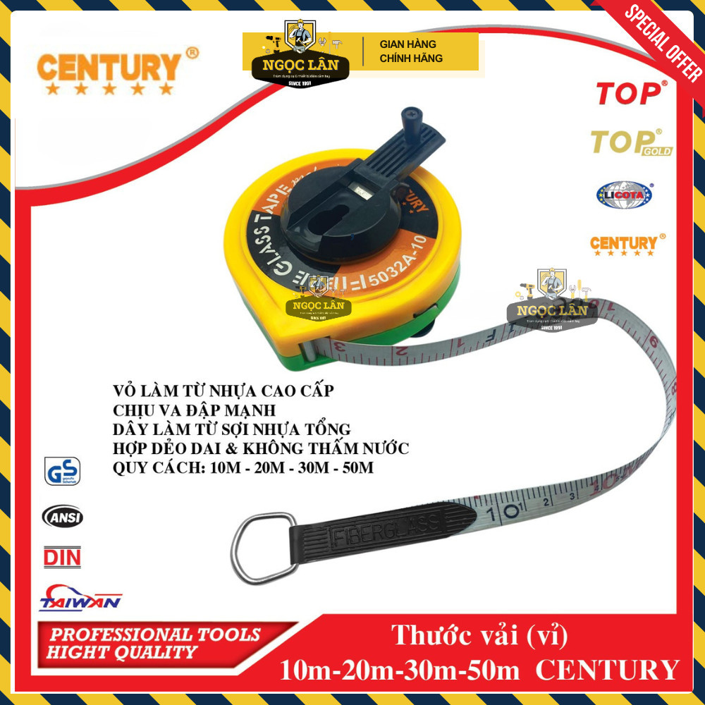 Thước Vải Cuộn Century 10-50m Đo Xây Dựng, Đất Đai - Ảnh 6