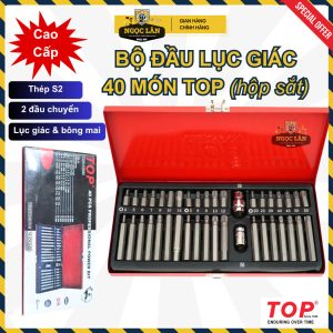 Bộ Đầu Lục Giác TOP 40 món: 38 bit lục giác & bông mai, 2 chuyển