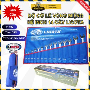 Bộ Cờ Lê Vòng Miệng Licota 14 Cây Hệ Inch 5/16" - 1-1/4" Chính hãng