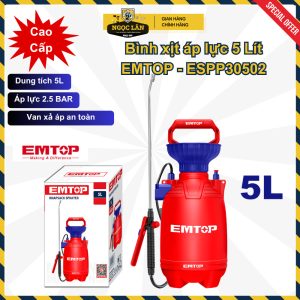 Bình xịt áp lực tưới cây EMTOP 5 lít ESPP30502 cao cấp