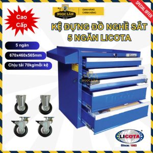 Kệ Đồ Nghề Sắt Licota 5 Ngăn Xanh Đài Loan Cao Cấp