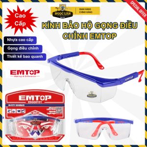 EMTOP Kính BHLĐ ESGG0101 gọng điều chỉnh 4 vị trí, bao quanh.