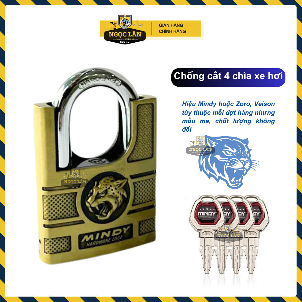 Khóa cửa chống cắt Mindy 6 phân có đầu báo trộm - Ảnh 4