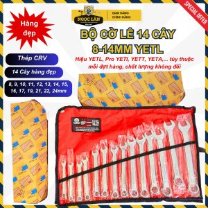 Bộ cờ lê vòng miệng YETL 8-24mm CRV vặn ốc bulong chất lượng