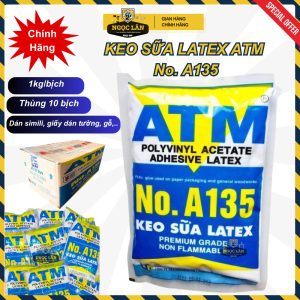 Keo sữa latex ATM dán thảm simili, giấy dán tường, gỗ (thùng 10 túi x 1kg)