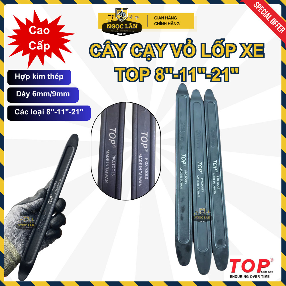 Cây nạy vỏ lốp xe TOP thép đen 8", 11", 21" Chính hãng