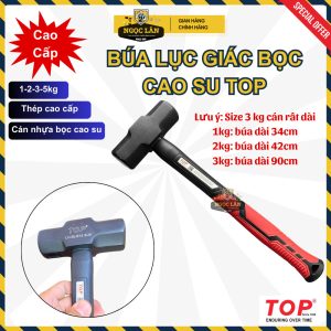 Búa lục giác cán nhựa bọc cao su TOP 1kg 2kg 3kg 5kg Chính hãng Cao cấp