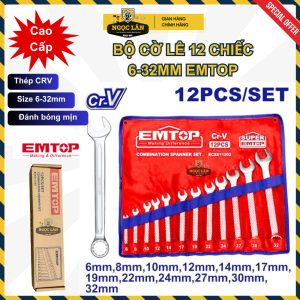 Chính hãng Bộ cờ lê vòng miệng EMTOP 12 chiếc 6-32mm ECSS11202