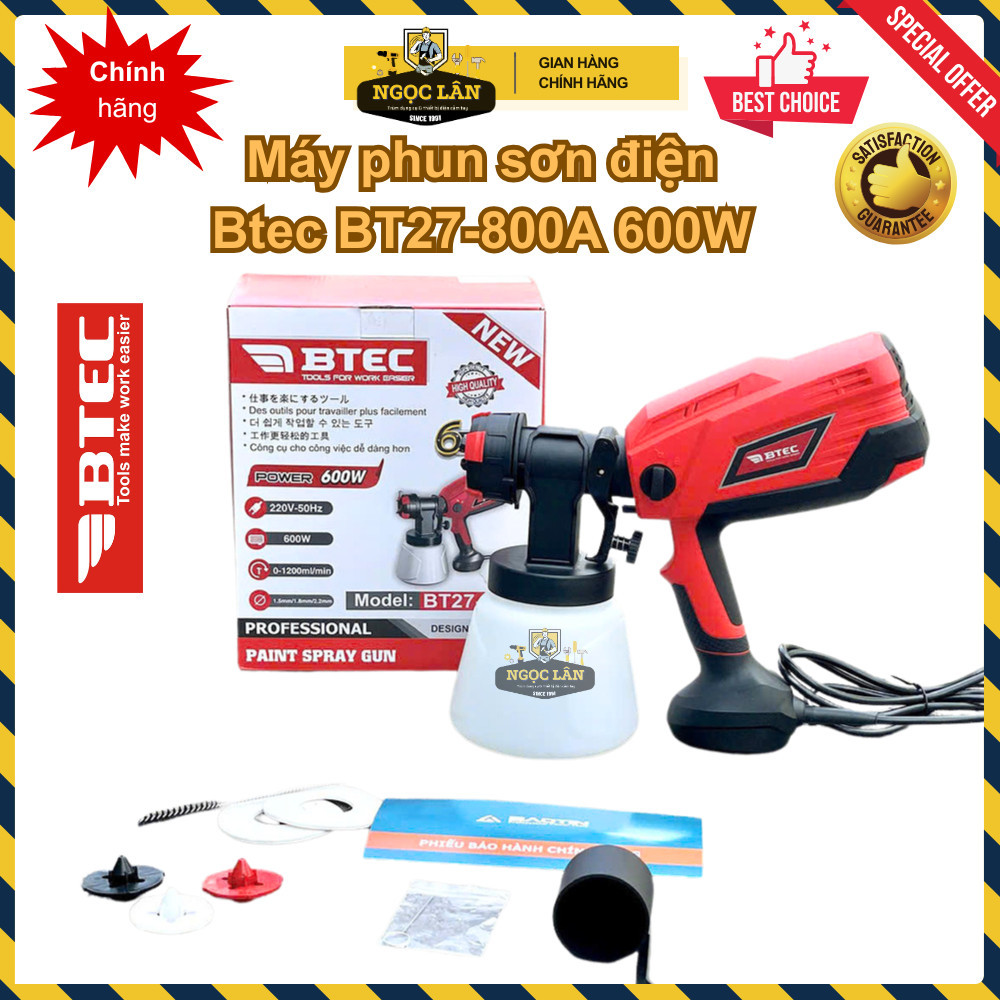 Máy phun sơn điện Bitec chính hãng 600W 1000ML BT27-800A bảo hành 6 tháng
