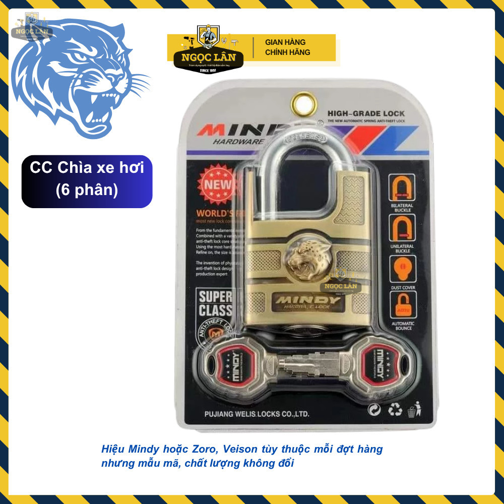 Khóa cửa chống cắt Mindy 6 phân có đầu báo trộm - Ảnh 7
