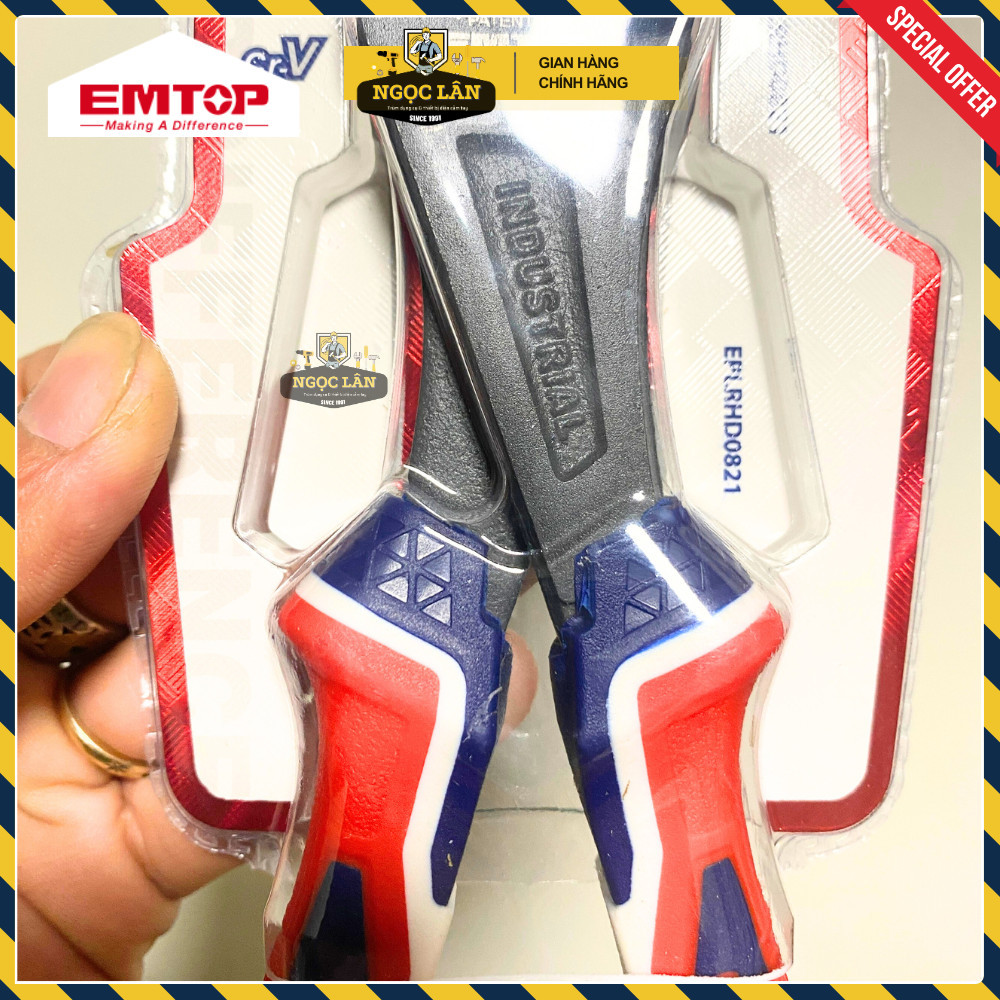 Kìm cắt EMTOP trợ lực 30%, đầu nặng, thép CRV, phủ Teflon - Ảnh 6