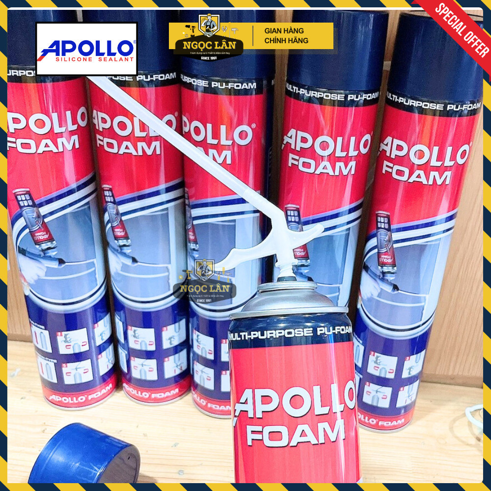 Bọt nở Apollo Foam 750ml, Thùng 12 chai, kết dính, cách âm, cách nhiệt - Ảnh 5