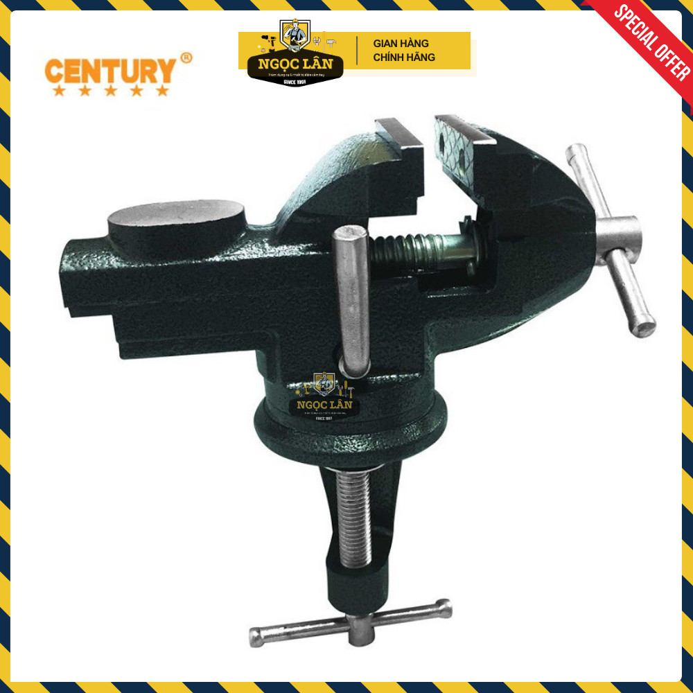 Ê tô kẹp bàn mini Century xoay 360 độ 50mm 60mm 80mm cao cấp - Ảnh 8