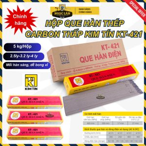 Que hàn sắt thép carbon thấp Kim Tín 2.5mm, 3.2mm, 4.0mm (KT-421)