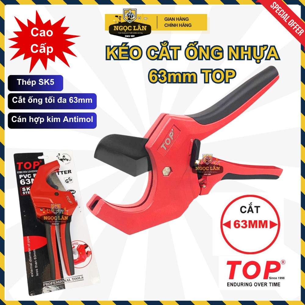 Chính hãng TOP Dao cắt ống nhựa 63mm lưỡi tự bung thép SK5 Đài Loan