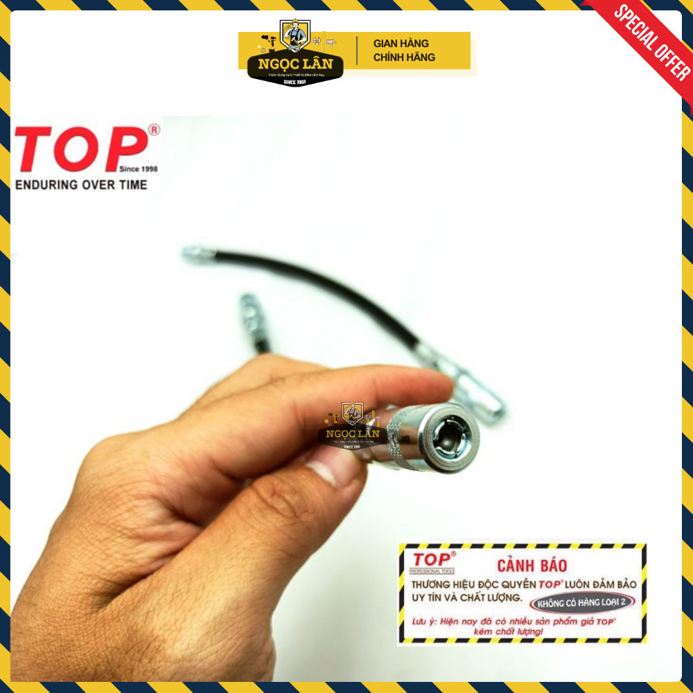 TOP Dây Bơm Mỡ Mềm 250mm & Đầu Bơm Mỡ Đài Loan - Ảnh 4