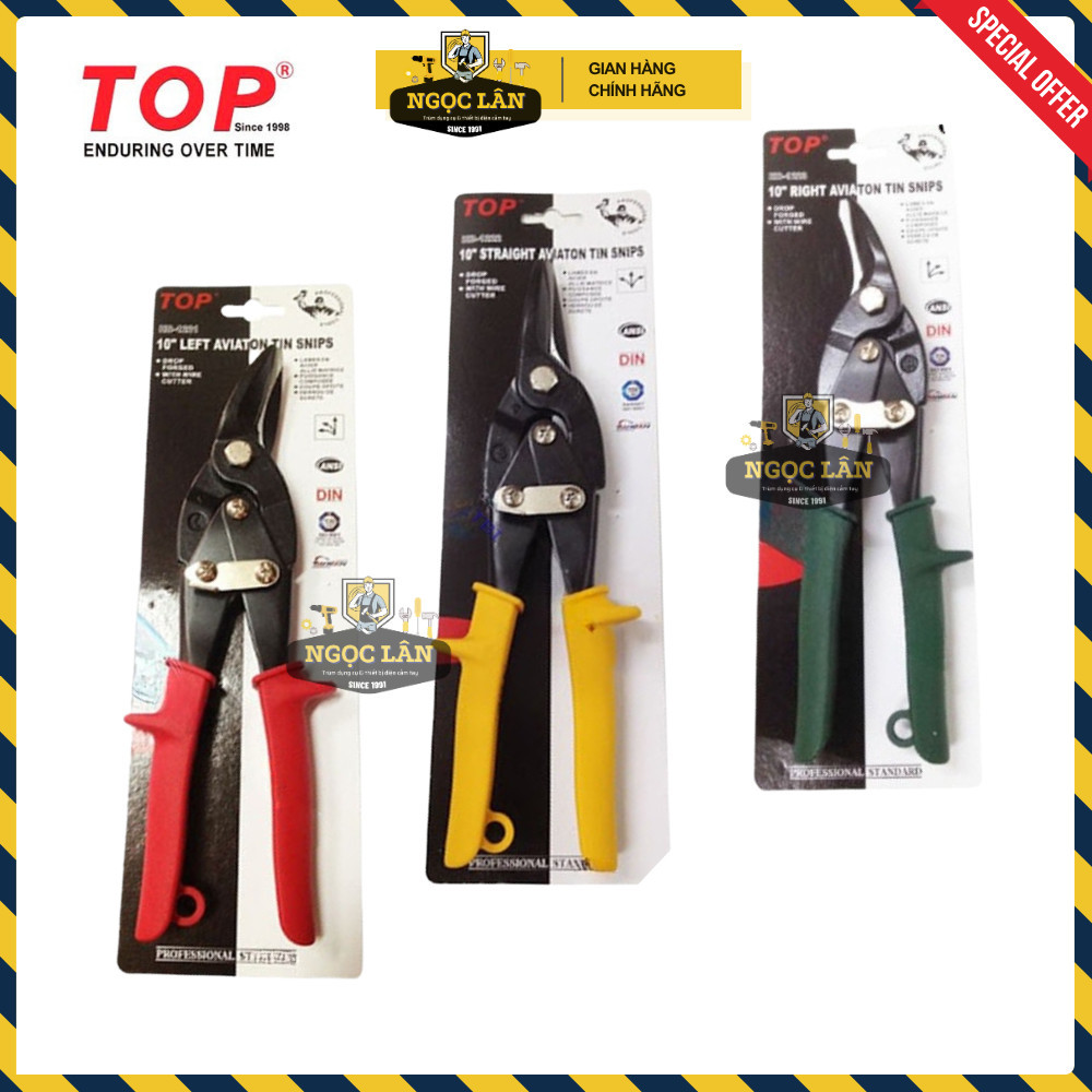 Kìm Kéo Cắt Tôn TOP 10" 250mm Lưỡi Thẳng, Cong Trái/Phải Thép CR-V - Ảnh 9
