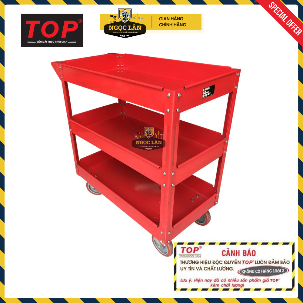 Chính hãng TOP Xe đẩy đồ nghề 3 ngăn 150kg Đài Loan cao cấp - Ảnh 5