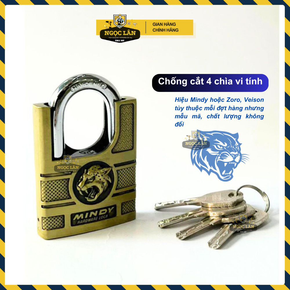 Khóa cửa chống cắt Mindy 6 phân có đầu báo trộm - Ảnh 3