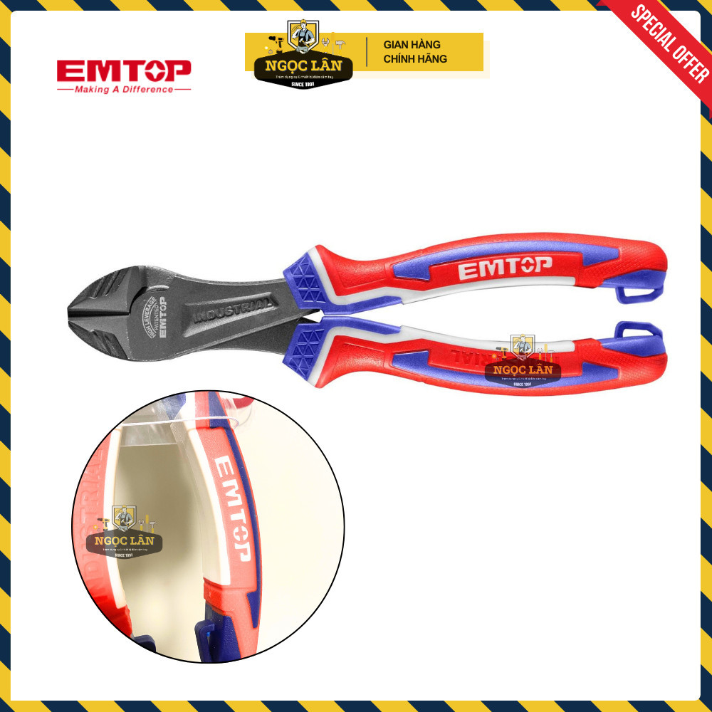 Kìm cắt EMTOP trợ lực 30%, đầu nặng, thép CRV, phủ Teflon - Ảnh 9