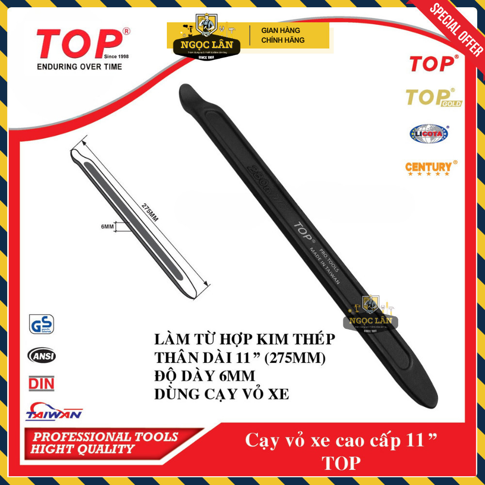 Cây nạy vỏ lốp xe TOP thép đen 8", 11", 21" Chính hãng - Ảnh 5