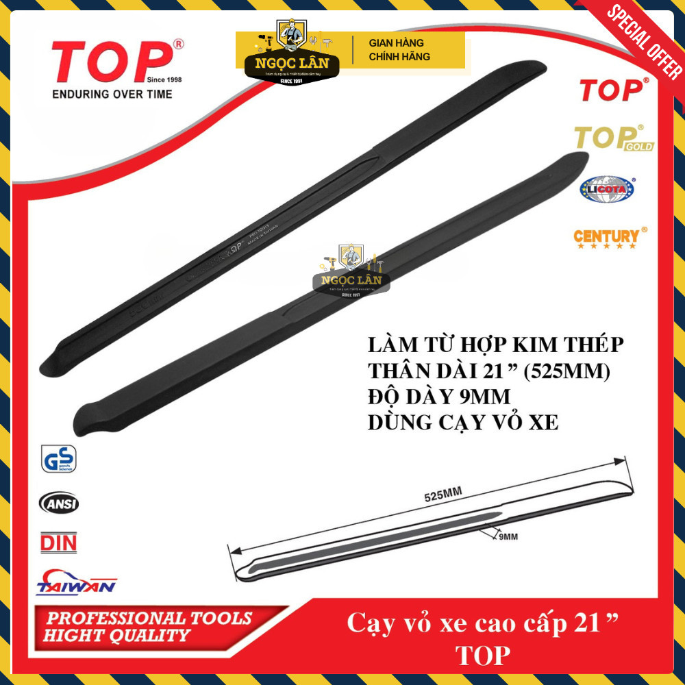 Cây nạy vỏ lốp xe TOP thép đen 8", 11", 21" Chính hãng - Ảnh 8