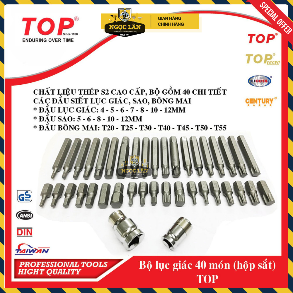 Bộ Đầu Lục Giác TOP 40 món: 38 bit lục giác & bông mai, 2 chuyển - Ảnh 6