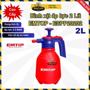 Bình Xịt Áp Lực Tưới Cây EMTOP 2 Lít ESPP20202 Cao Cấp Chính Hãng