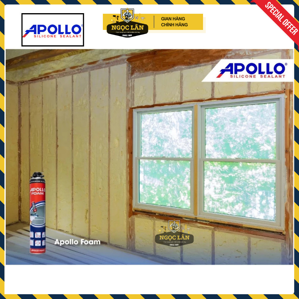 Bọt nở Apollo Foam 750ml, Thùng 12 chai, kết dính, cách âm, cách nhiệt - Ảnh 4