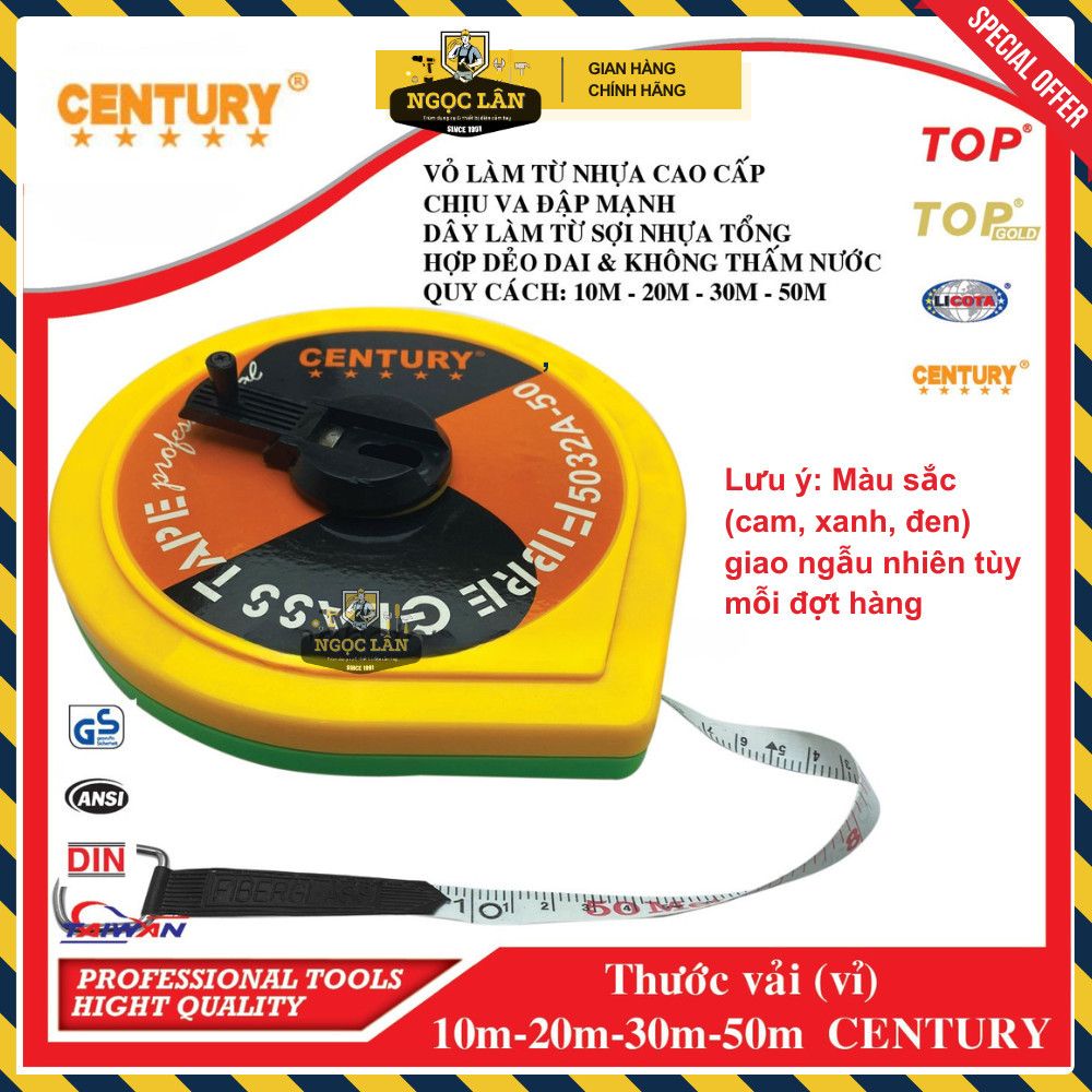 Thước Vải Cuộn Century 10-50m Đo Xây Dựng, Đất Đai - Ảnh 7