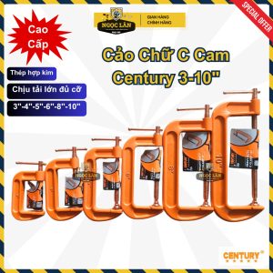 Cảo chữ C Century 3-4-5-6-8-10 inch thép hợp kim chịu lực màu cam