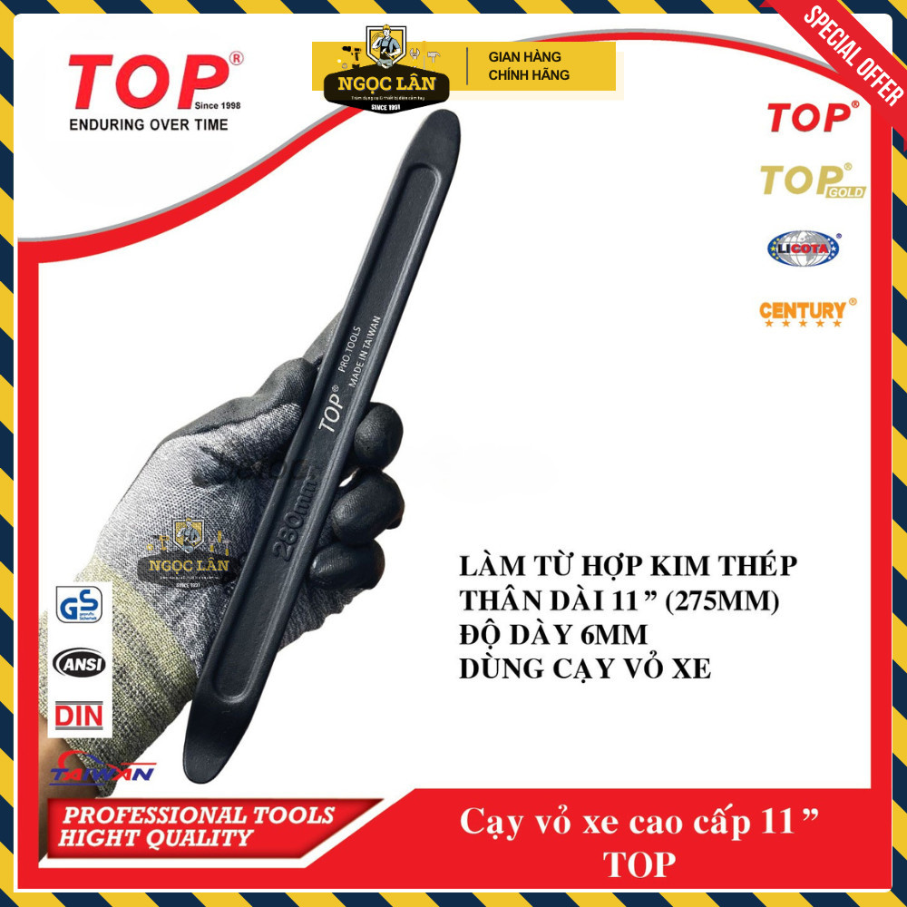 Cây nạy vỏ lốp xe TOP thép đen 8", 11", 21" Chính hãng - Ảnh 6