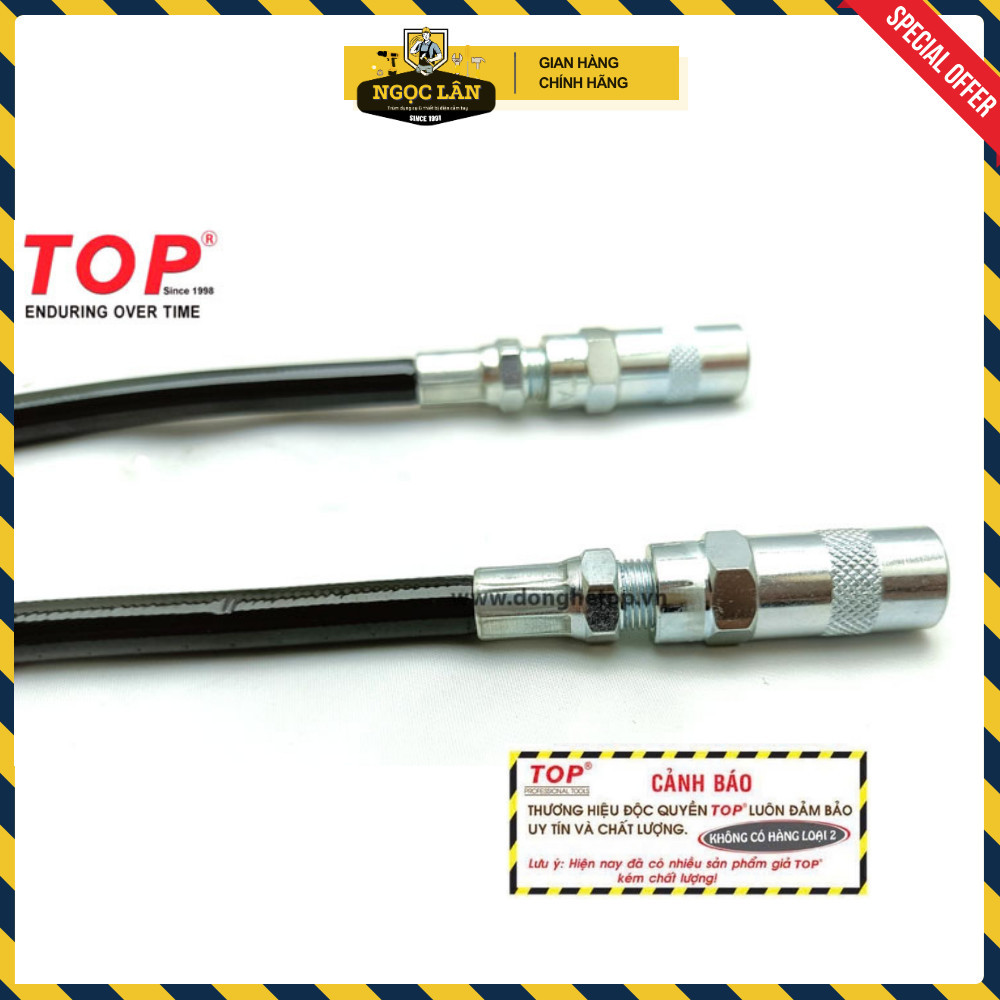 TOP Dây Bơm Mỡ Mềm 250mm & Đầu Bơm Mỡ Đài Loan - Ảnh 3