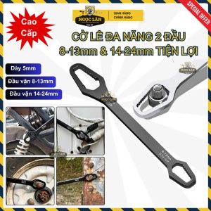 Cờ lê Đa năng 2 đầu 8-13mm & 14-24mm dày 5mm vặn bulong con tán