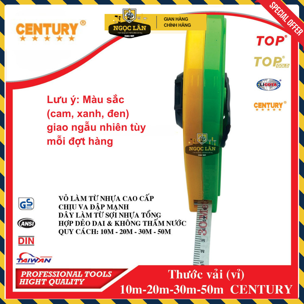 Thước Vải Cuộn Century 10-50m Đo Xây Dựng, Đất Đai - Ảnh 4