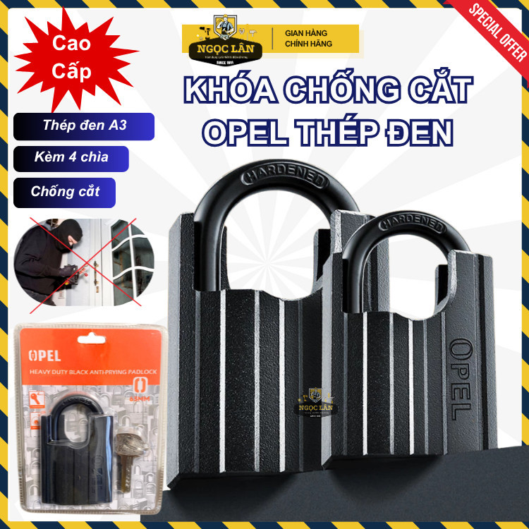 Khóa Chống Cắt OPEL Thép Đen, Bấm Size 5p 6p, 4 Chìa Chống Trộm