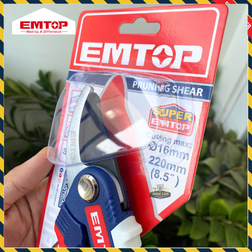 Kéo cắt tỉa cành EMTOP 8.5" (220mm) thép SK5 Teflon EPSA038501 - Ảnh 5