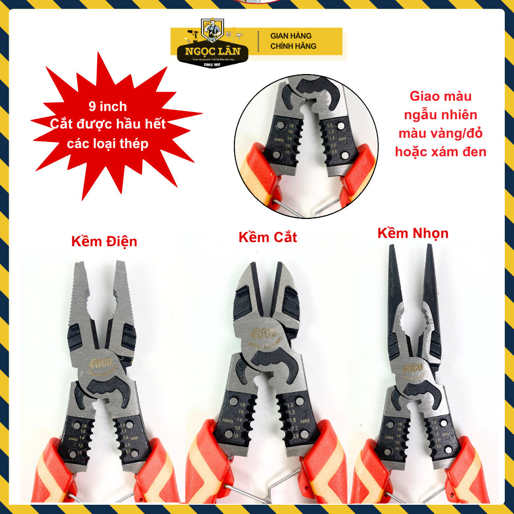 Kìm Đa Năng Fugu CRV Cắt Thép, Ép Cos, Tuốt Dây Điện - Ảnh 2
