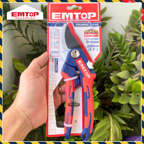 Kéo cắt tỉa cành EMTOP 8.5" (220mm) thép SK5 Teflon EPSA038501 - Ảnh 4