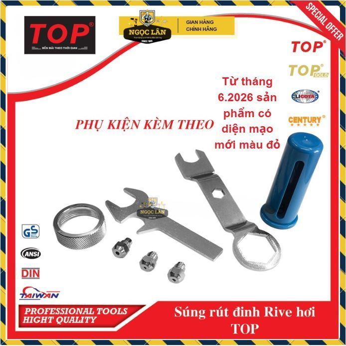 Súng rút đinh Rive hơi TOP Đài Loan cao cấp - Ảnh 4