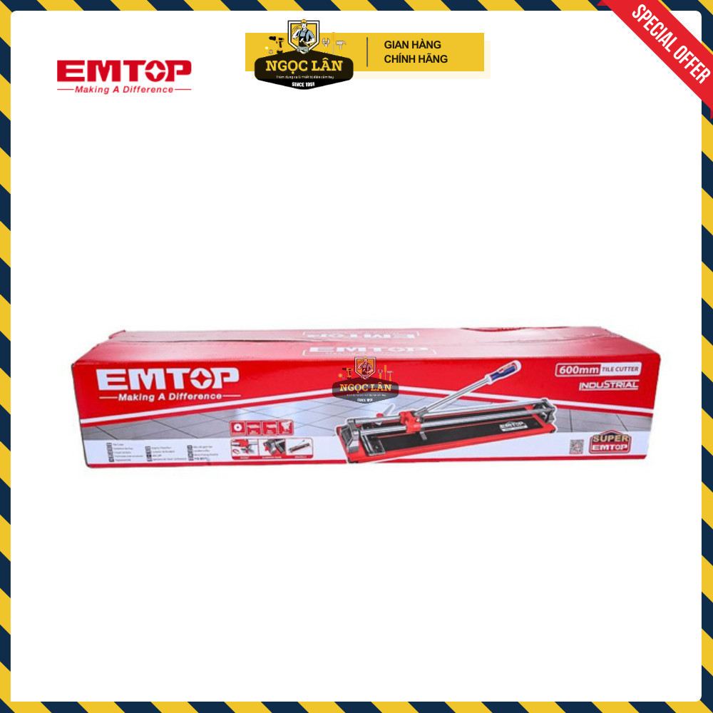 Bàn Cắt Gạch Đẩy Tay EMTOP 600mm Cắt Dày 14mm ETCR6004 - Ảnh 9
