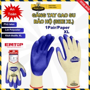Găng tay cao su bảo hộ EMTOP XL bốc xếp hàng nặng EXGV0102