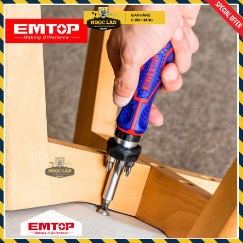 EMTOP Bộ Tua Vít 8 Món Đa Năng Tự Động 2 Chiều Nam Châm Sửa Điện Tử EDRH0802 - Ảnh 8