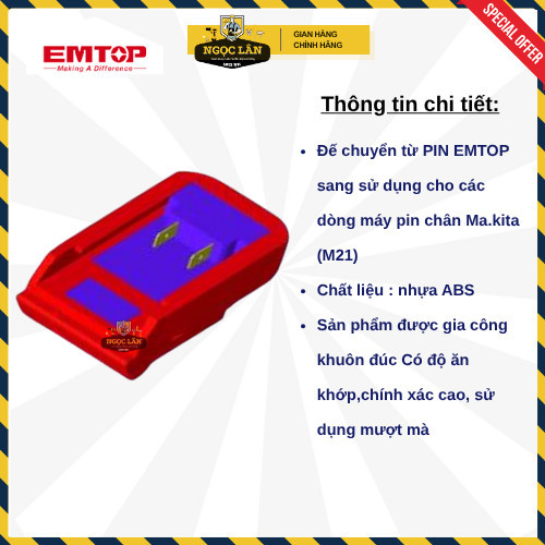Đế chuyển chân EmTop, Total, InG-Co, Wadfow, Jaderve M21 2 chiều - Ảnh 2