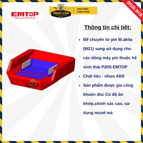 Đế chuyển chân EmTop, Total, InG-Co, Wadfow, Jaderve M21 2 chiều - Ảnh 3