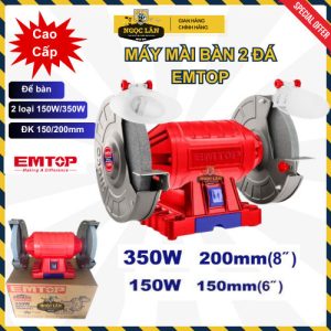 Máy Mài 2 Đá Để Bàn EMTOP 150W/350W, Đĩa 150/200mm, Mài Dao Kéo